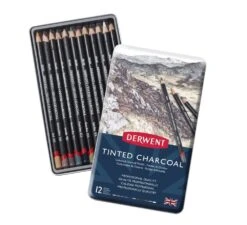 Derwent Tinted Charcoal Pencils 12 Tin