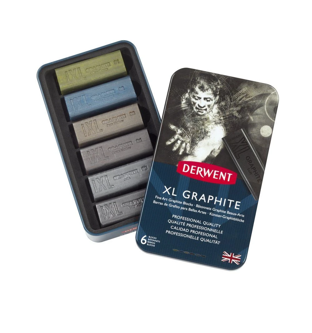 Derwent XL Graphite 6 Tin Set 2 Derwent XL Graphite 6 Tin Set - Image 2