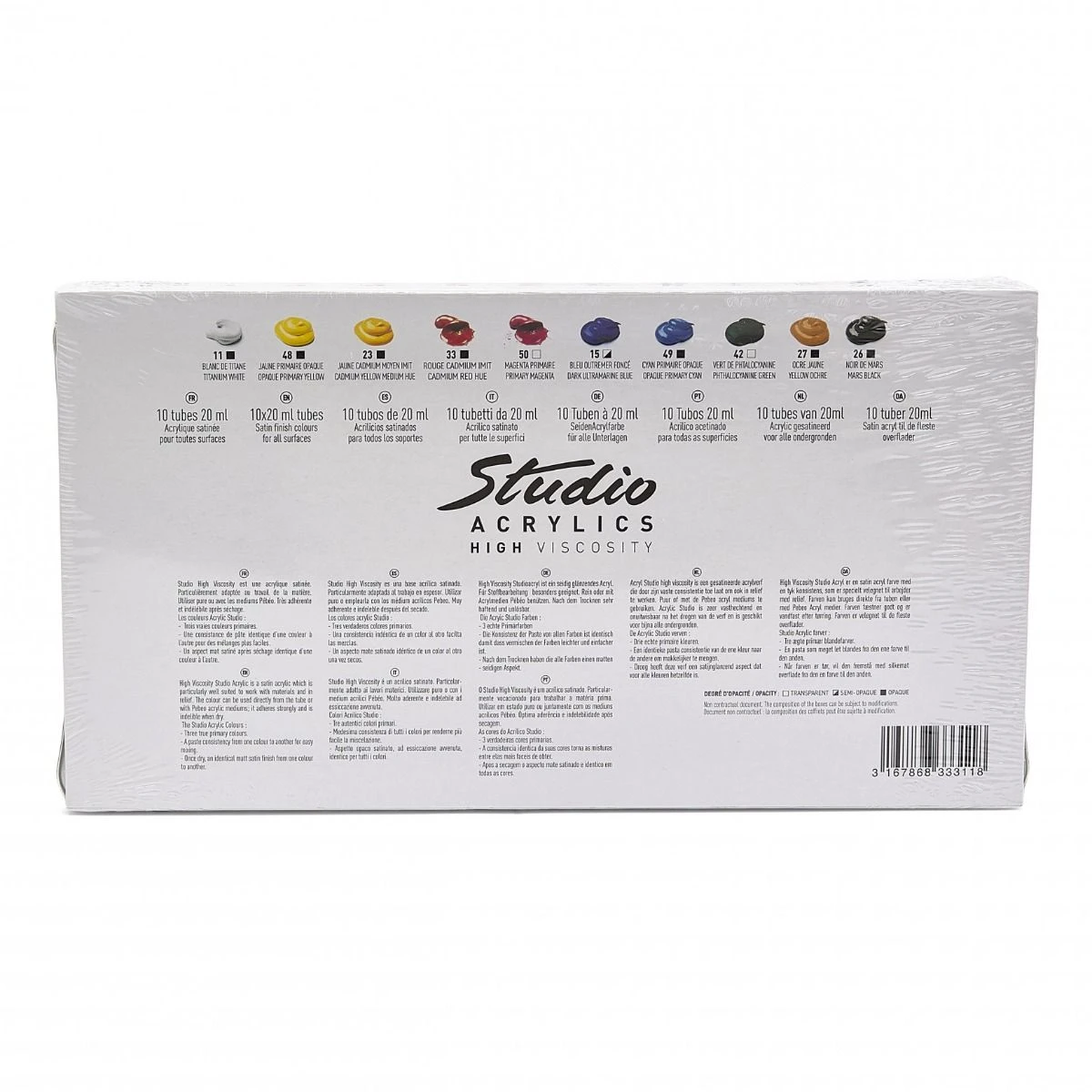 Pebeo Studio Acrylic Set 10 X 20ml 2 Pebeo Studio Acrylic Set 10 X 20ml - Image 2