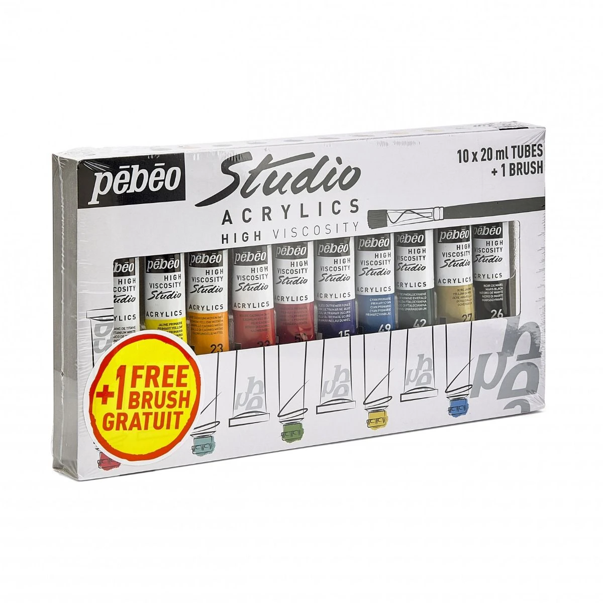 Pebeo Studio Acrylic Set 10 X 20ml 3 Pebeo Studio Acrylic Set 10 X 20ml - Image 3