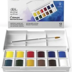 Winsor & Newton Cotman Watercolour Sketchers Pocket Box -Pencils Artists 1000714 b