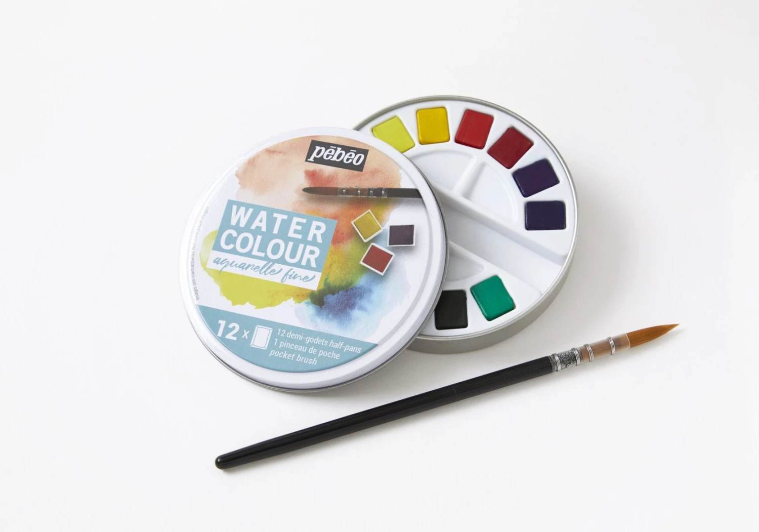 Pebeo Aquarelle Fine Watercolour 12 Half Pan Round Travel Tin 5 Pebeo Aquarelle Fine Watercolour 12 Half Pan Round Travel Tin - Image 5