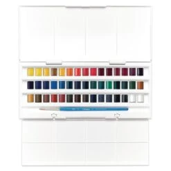 Winsor & Newton Cotman Watercolour Studio Set 45 Half Pans -Pencils Artists 1001094 d 1