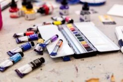 Daler-Rowney Daler Rowney Aquafine Watercolour Metal Box 12 Half Pan Set -Pencils Artists 2000049 b