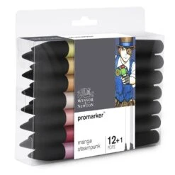 Winsor & Newton Promarker 12+1 Manga Steampunk Set -Pencils Artists 2000562 06 box b