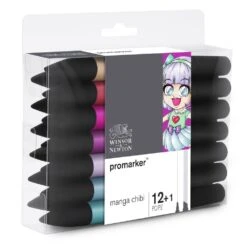 Winsor & Newton Promarker 12+1 Manga Chibi Set -Pencils Artists 2000562 07 box b