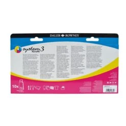 Daler-Rowney Daler Rowney System 3 Original Acrylic Studio Set 10 X 37ml -Pencils Artists 2000623 c