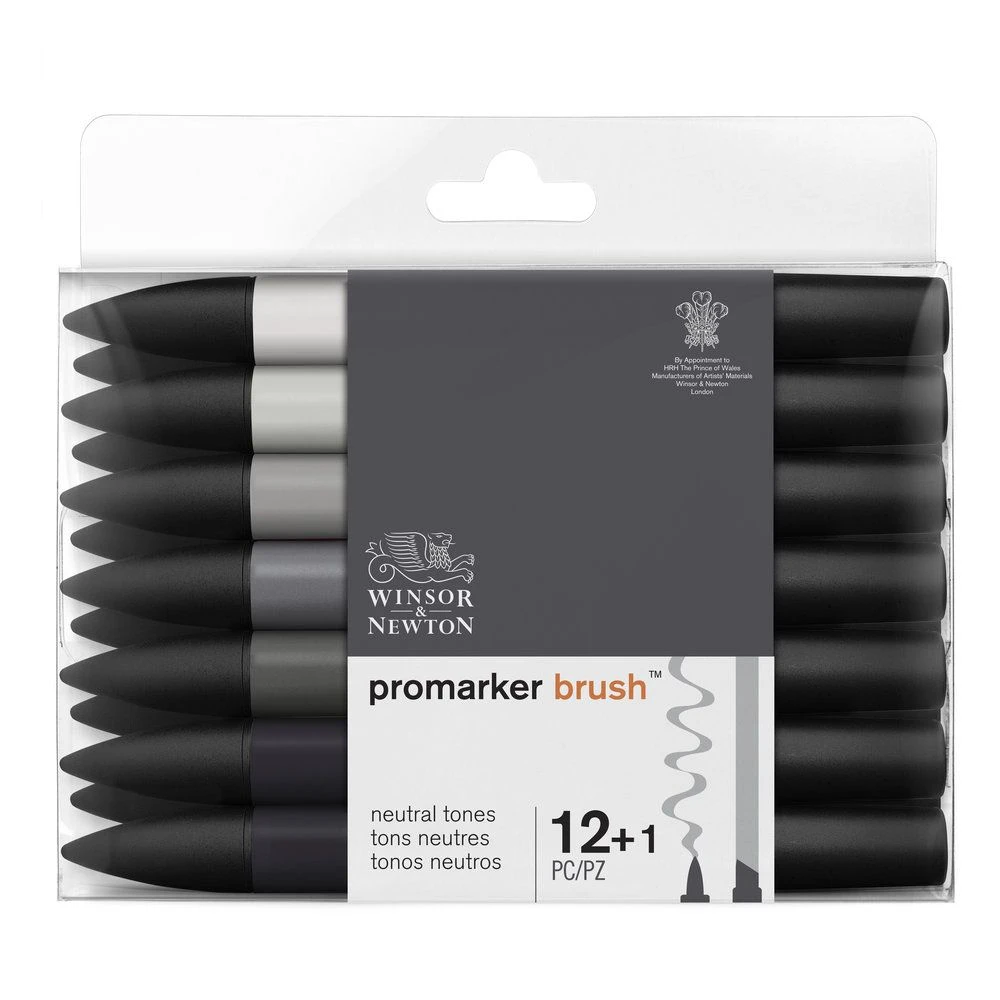 Winsor & Newton Promarker Brush 12+1 Neutral Tones Set 1 Winsor & Newton Promarker Brush 12+1 Neutral Tones Set