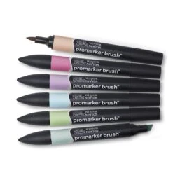 Winsor & Newton Promarker Brush Set 6 Pastel Tones -Pencils Artists 2000639 c