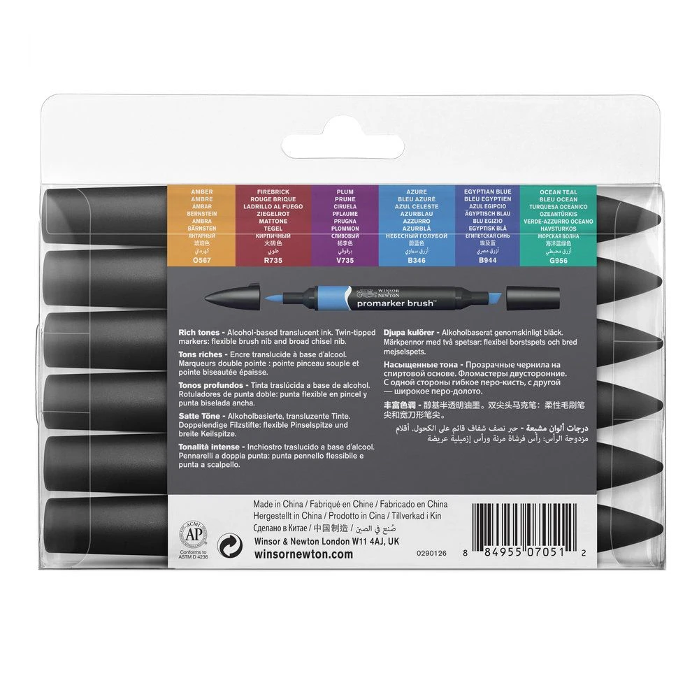 Winsor & Newton Promarker Brush 6 Rich Tones Set 3 Winsor & Newton Promarker Brush 6 Rich Tones Set - Image 3