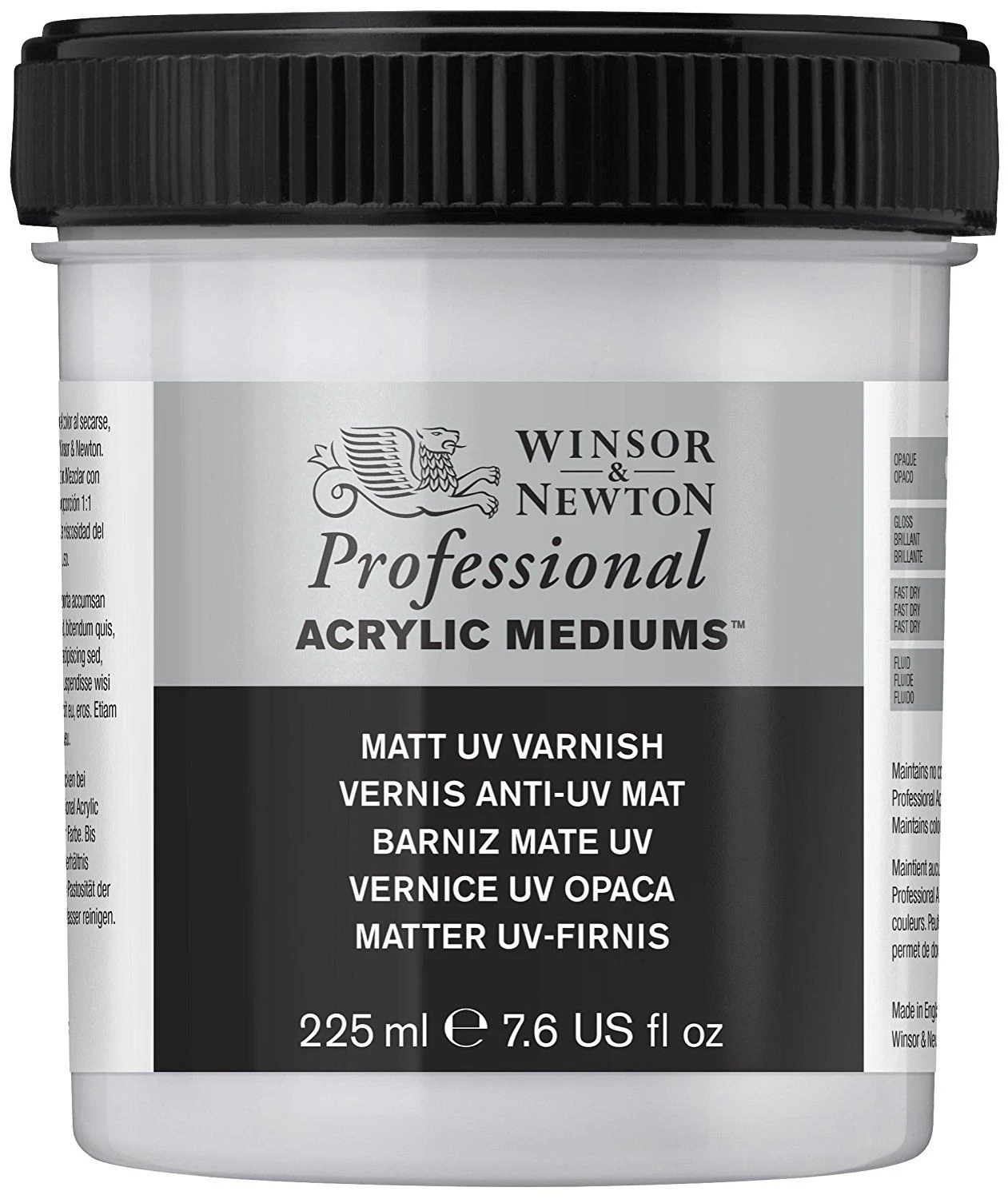 Winsor & Newton Professional Acrylic Matt UV Varnish 225ml 1 Winsor & Newton Professional Acrylic Matt UV Varnish 225ml