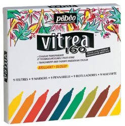 Pebeo Vitrea 160 Glass Paint Marker Sets Of 9 Assorted Colours
