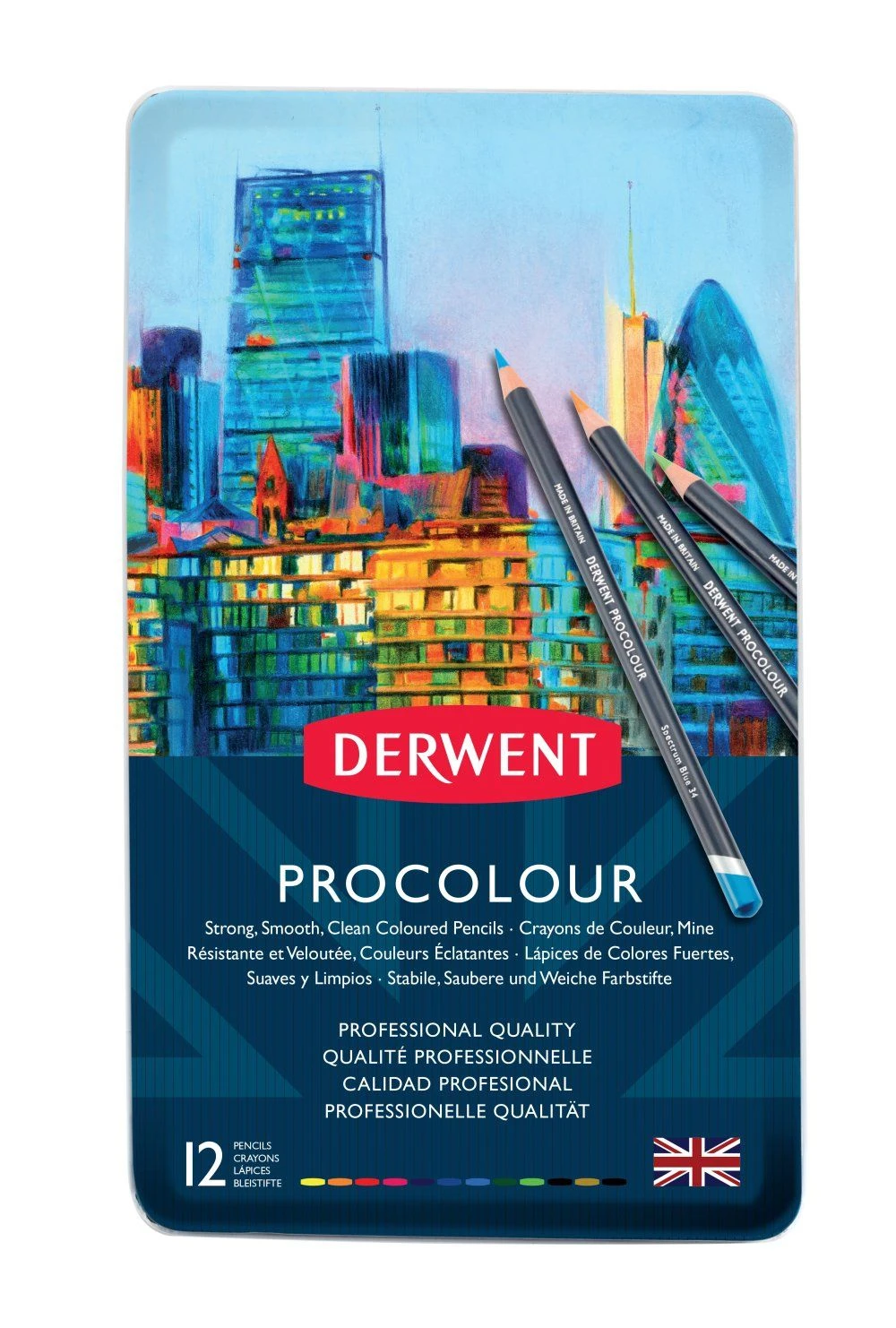 Derwent Procolour Professional Quality Colour Pencil 12 Tin 2 Derwent Procolour Professional Quality Colour Pencil 12 Tin - Image 2