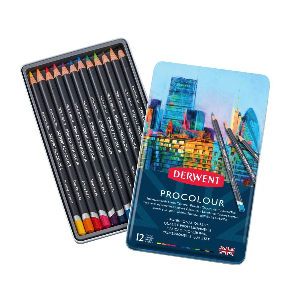 Derwent Procolour Professional Quality Colour Pencil 12 Tin 1 Derwent Procolour Professional Quality Colour Pencil 12 Tin