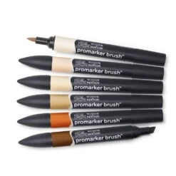 Winsor & Newton Promarker Brush 6 Skin Tones Set -Pencils Artists 2001014 box c