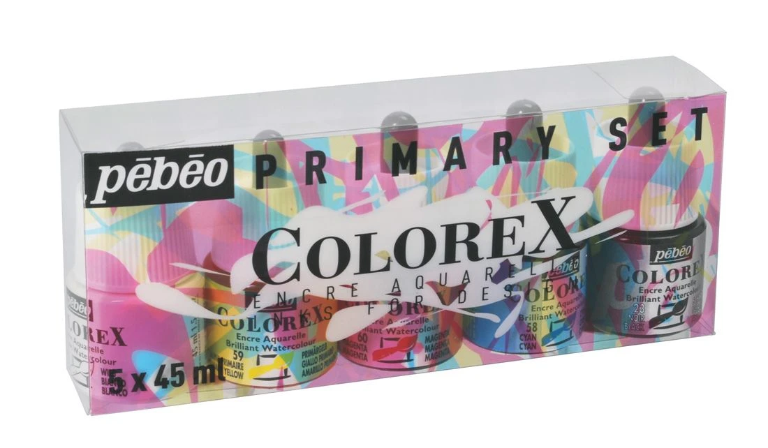 Pebeo Colorex Ink Primary Set 5 X 45ml
