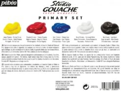 Pebeo Studio Gouache Paint Primary Set 5 X 100ml -Pencils Artists 2001066 b
