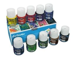 Pebeo Setacolor Light Fabric Paint Assorted 10 X 45ml Box Set