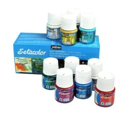 Pebeo Setacolor Glitter Fabric Paint Assorted 10 X 45ml Box Set