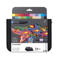 Winsor & Newton Promarker Arts & Illustration Wallet 24 Pen Set