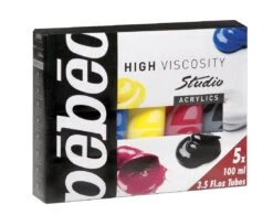 Pebeo High Viscosity Studio Acrylics 5 X 100ml Set