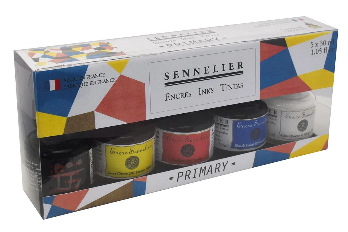 Sennelier Ink Primary Colours Set 5 X 30ml 1 Sennelier Ink Primary Colours Set 5 X 30ml