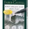 Faber-Castell Pitt Artist Brush Pens Shades Of Grey Set 6pc