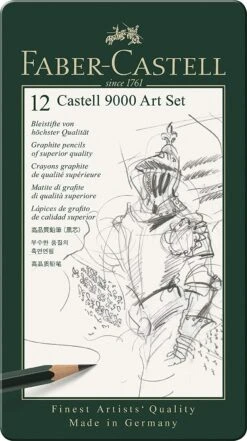 Faber-Castell Castell 9000 Series Graphite Pencil Tin 12pc