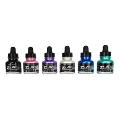 Daler-Rowney Daler Rowney FW Pearlescent Acrylic Ink Set 6 X 29.5ml With Marker -Pencils Artists 2001451 c c