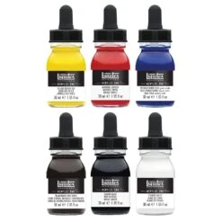 Liquitex Acrylic Ink Essential Box Set 6 X 30ml -Pencils Artists 2001613 b
