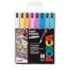 Uni POSCA Paint Markers PC-1MR Ultra-Fine Set Of 8 Pastel Colours