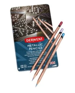 Derwent Metallic Pencils 12 Tin 5 Derwent Metallic Pencils 12 Tin -Pencils Artists 2001663 b
