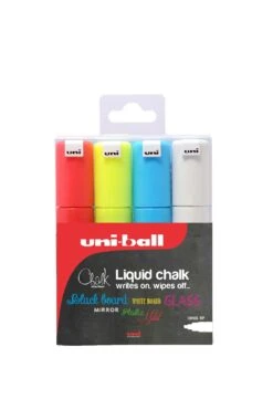 Uni-Ball PWE-8K Liquid Chalk Marker Set Of 4