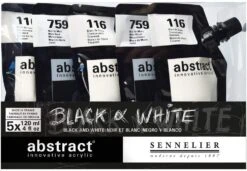 Sennelier Abstract Acrylic Black & White Set 5 X 120ml