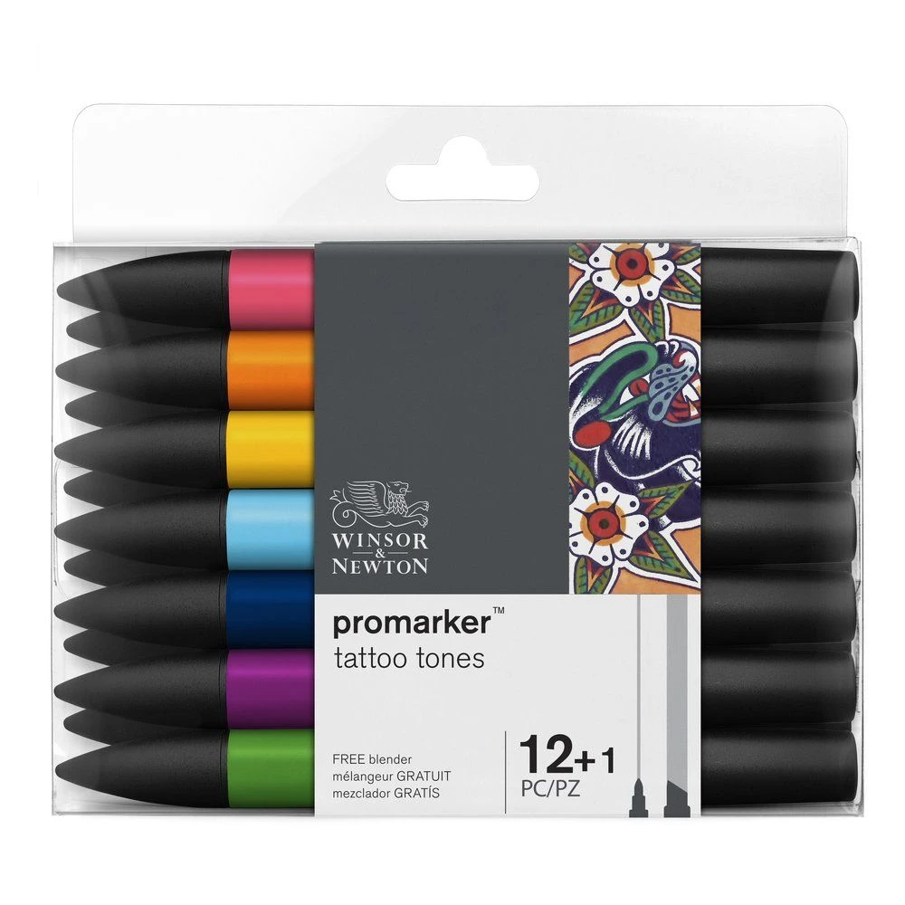 Winsor & Newton Promarker 12+1 Tattoo Tones Set 1 Winsor & Newton Promarker 12+1 Tattoo Tones Set