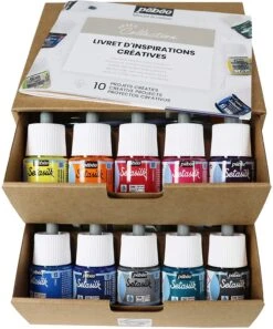 Pebeo Setasilk Collection Set 10 X 45ml & Accessories -Pencils Artists 2001864 a