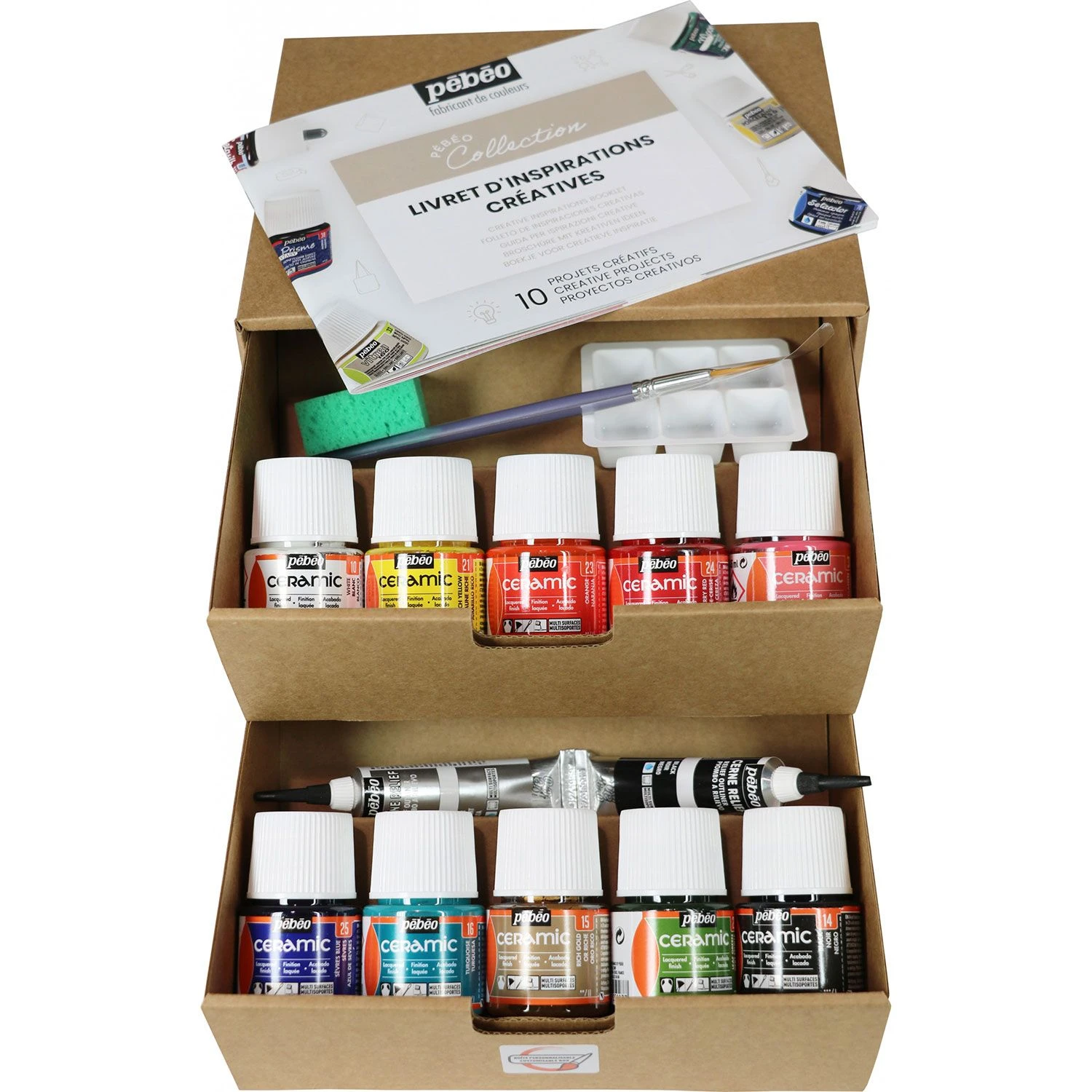 Pebeo Ceramic Collection Set 10 X 45ml & Accessories 2 Pebeo Ceramic Collection Set 10 X 45ml & Accessories - Image 2