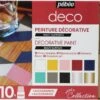 Pebeo Deco Collection Set 10 X 45ml & Accessories