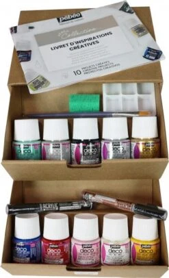 Pebeo Deco Collection Set 10 X 45ml & Accessories -Pencils Artists 2001943 a