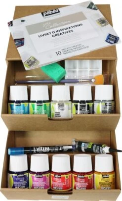 Pebeo Vitrea 160 Collection Set 10 X 45ml & Accessories 10 Pebeo Vitrea 160 Collection Set 10 X 45ml & Accessories -Pencils Artists 2001945 2 d