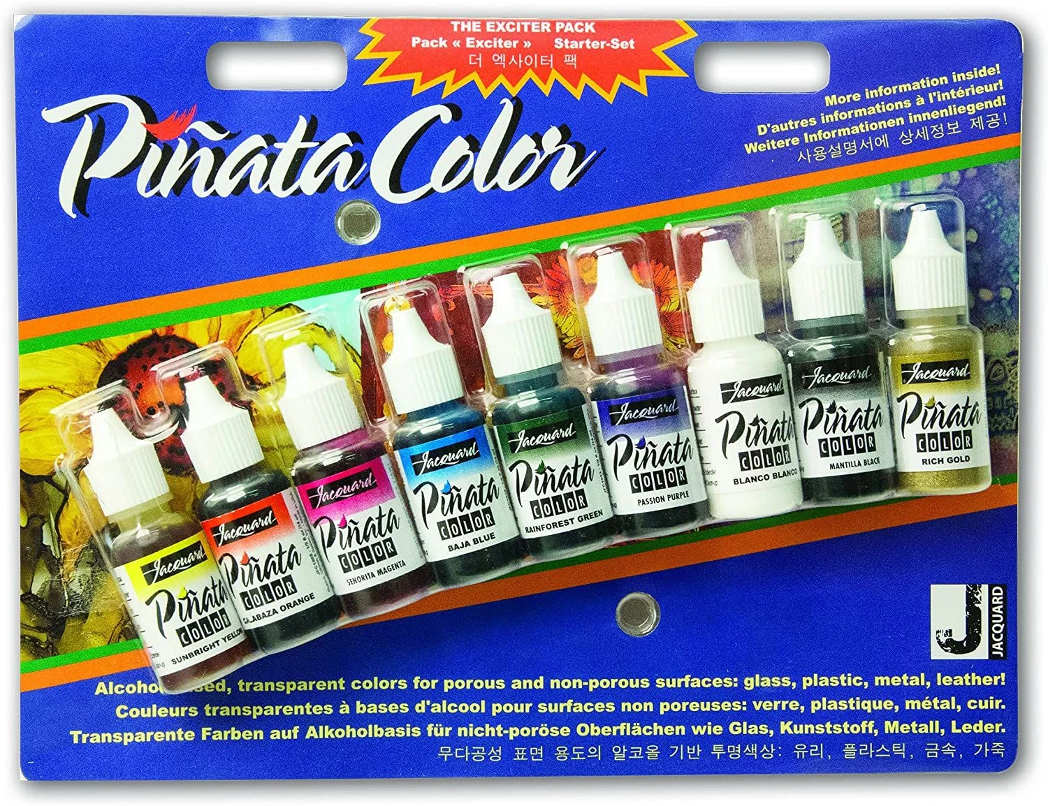 Jacquard Pinata Color Alcohol Ink Exciter Pack Of 9 Colours 1 Jacquard Pinata Color Alcohol Ink Exciter Pack Of 9 Colours