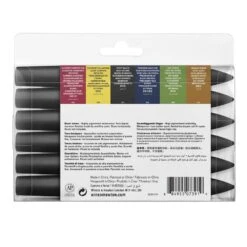 Winsor & Newton Promarker Watercolour Set Of 6 Basic Tones -Pencils Artists 2002062 001 b
