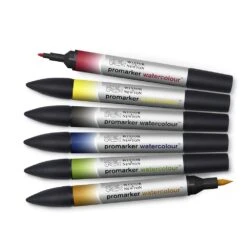 Winsor & Newton Promarker Watercolour Set Of 6 Basic Tones -Pencils Artists 2002062 001 c
