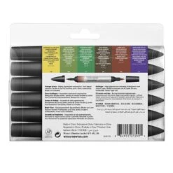Winsor & Newton Promarker Watercolour Set Of 6 Foliage Tones -Pencils Artists 2002062 002 b