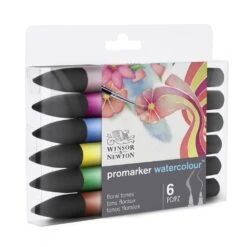 Winsor & Newton Promarker Watercolour Set Of 6 Floral Tones -Pencils Artists 2002062 003 a