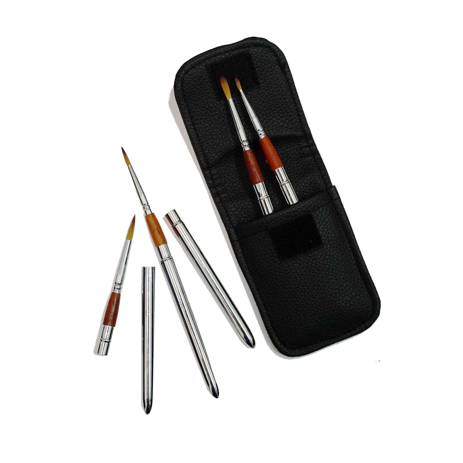 Pocket Brush Set Of 5 In Leather Wallet 1 Pocket Brush Set Of 5 In Leather Wallet