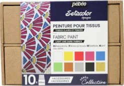 Pebeo Setacolor Opaque Collection Set #1 10 X 45ml & Accessories