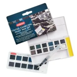 Derwent Tinted Charcoal Paint Pan Set -Pencils Artists 2002099 b