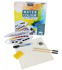 Pebeo Watercolour 24 Travel Set & Accessories Complete Kit