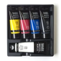 Liquitex Basics Acrylic Colour Set 4 X 75ml + 1 X 118ml -Pencils Artists 2002197 c